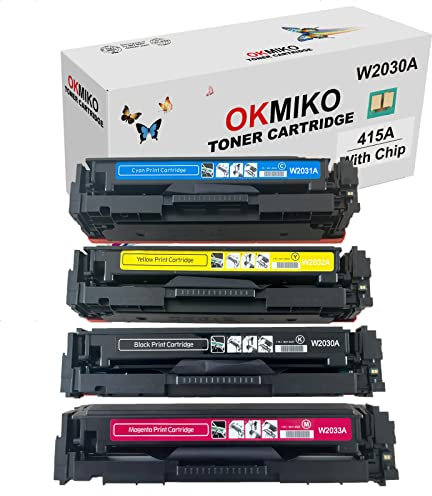 Mit Chip OKMIKO Multipack Kompatibel Toner für HP 415A 415X W2030A Toner für HP Color Laserjet Pro MFP m479fdn m479fdw m454dw Toner