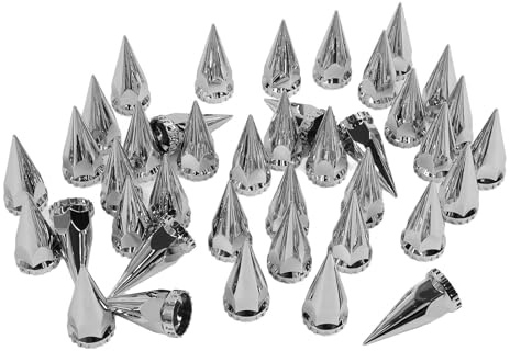 Keenso Cache-écrous de Camion, Capuchons D'écrou de Roue à Pointes, 33 Mm, fileté chromé, Couvercle D'écrou de Roue à Pointes, à en Plastique, Antirouille, à Vis sur Le Capuchon