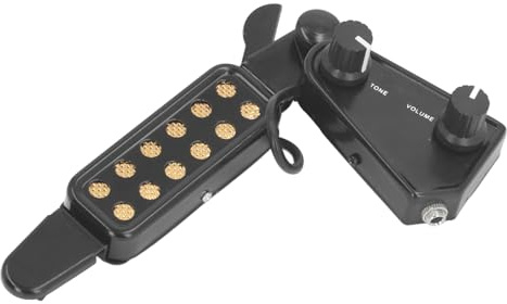 Pickup per Chitarra Acustica con Volume Regolabile con Cavo, Pickup Magnetico per una Migliore qualità del Suono, Nero,Pickup alla buca della chitarra folk