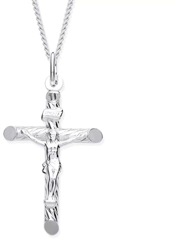 Old English Jewellers Sterling Silver Crucifix Pendant ~ 925 Silver Cross ~ Choice of Chain/Necklace (18)