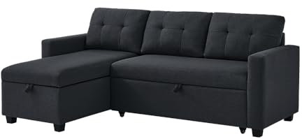 VitaliSpa Ecksofa Campina, Schlafsofa mit Bettkasten, Anthrazit, 226 x 86 cm L-Form