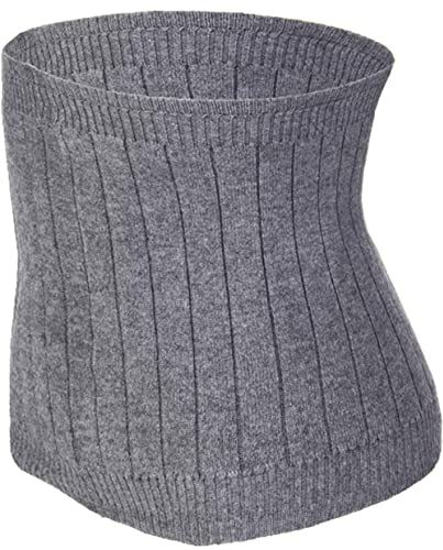 Chauffe-reins en cachemire pour l'hiver - Chauffe-dos thermique - Ceinture chauffante en laine - Chauffe-reins abdominaux pour soulager les douleurs dorsales, gris, M