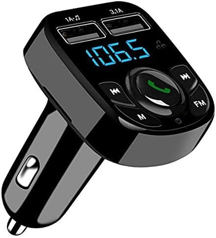 MKOIJN Bluetooth FM Transmitter, KFZ Bluetooth Adapter Auto Radio FM Transmitter, Autoladegerät Zigarettenanzünder mit Freisprechen, 2 USB-Anschlüsse (5V/2,4A & 1A), Unterstützt USB-Stick & TF Karte