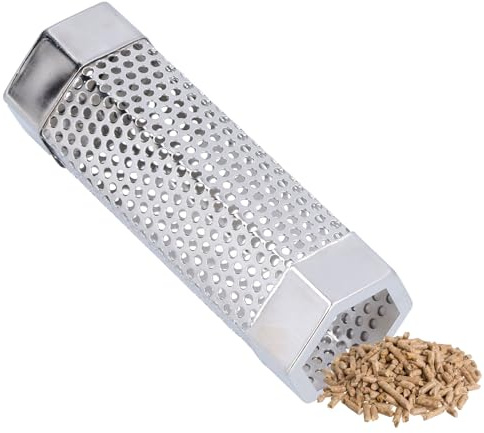 BBQ Smoker Tube,Tube Fumoir,Tube de Fumage à Granulés pour Griller,Tube de Fumage pour Barbecue en Acier Inoxydable,Tube Hexagonal pour Toutes Les Grillades,Poissons,Porc,Bœuf,Fumage à Chaud/à Froid
