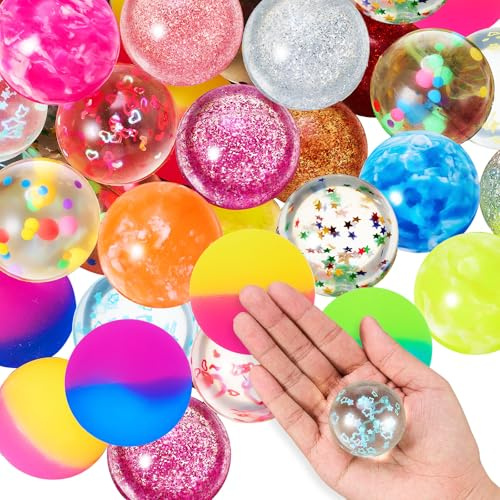 Shappy 60pcs 45 mm Bouncy Balls Bulk, Rubber Bounce Ball, Colorful