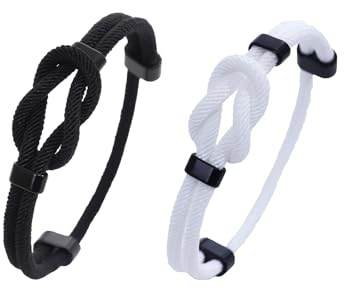 Juozyve Surfer rep armband paracord justerbar: Herrarmband nautiskt flätat 14 cm – 24 cm oändlighetsknut handgjort armband för par bästa vän bror syster klasskamrat segel rep armband