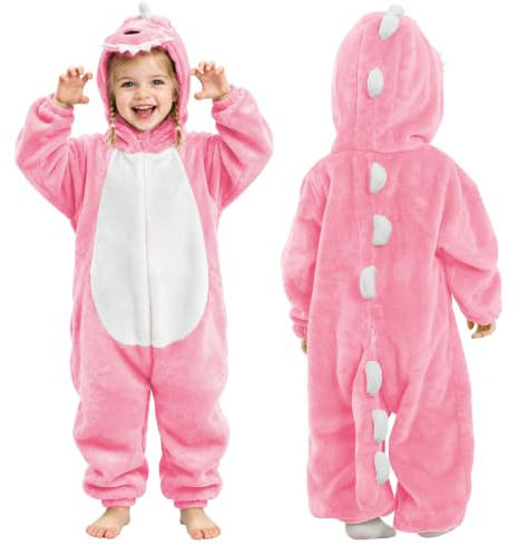 DiULi Unisex Baby Romper,Dinosaur Hooded Flannel | Winter hooded romper,flannel animal design,front zipper,long sleeves,one piece,for babies,toddlers,boys girls,warm