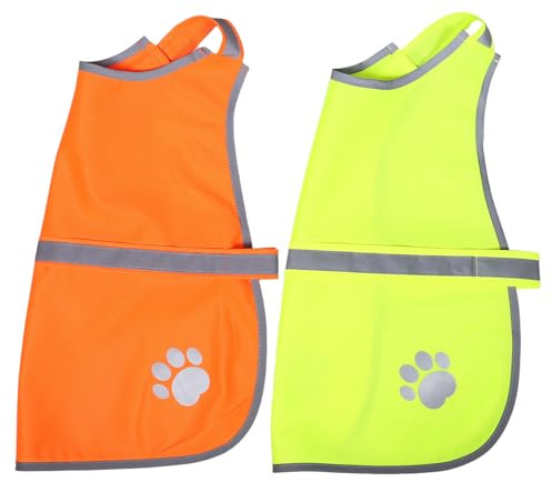 SEWACC 2piezas Chaleco Nocturno para Mascotas Reflectante Chaleco Luminoso para Perros Ropa para Perros Pequeños para Paseos Nocturnos y Alta Visibilidad Exteriores