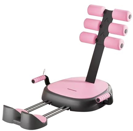 QSTDGVPW Barra de Abdominales Portátil Multifuncional para Entrenamiento Abdominal en El Suelo, Ideal para Hombres Y Mujeres, Rosa