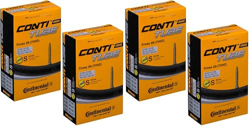 Continental Cross 28 700 x 32-47c Bike Inner Tubes - Presta 60mm Long Valve (Pair),Black (Pack of 2)