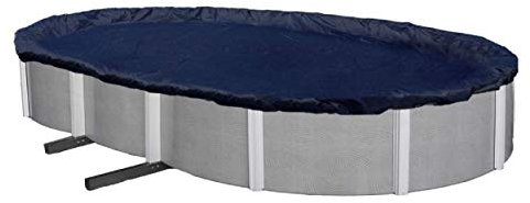 Winter Block Aboveground Pool Winter Cover, Fits 15’ x 24’ Oval, Solid Blue – Includes Winch and Cable for Easy Installation, Superior Strength & Durability, Treated for UV Protection, WC1524OV