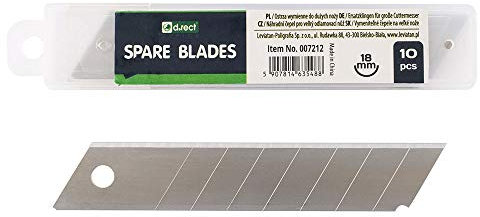 D.RECT 7212 Abbrechklingen Cuttermesser - 10x Cutter Klingen - Ersatzklingen für Universalmesser - Cutterklingen groß - Teppichmesser Messerklingen - Cuttermesser Klingen 18mm