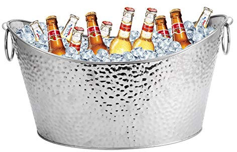 12L Ice Bucket for Parties Large Stainless Steel Drink Bucket with Handle Large Beverage Tub Beer Bucket Champagne Bucket for Families Parties Picnic Bars Clubs