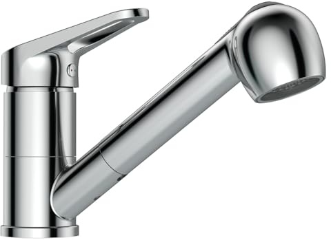 APPASO grifo de cocina con ducha extraíble, mezclador monomando de alta presión, mezclador de fregadero cromado, 308CP