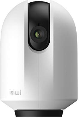 Isiwi Round Telecamera WiFi IP 4MP interno PT motorizzata panoramica 355° sorveglianza domestica baby monitor Visione Notturna, rilevamento movimenti e suoni, audio bidirezionale SD/Cloud Alexa/Google