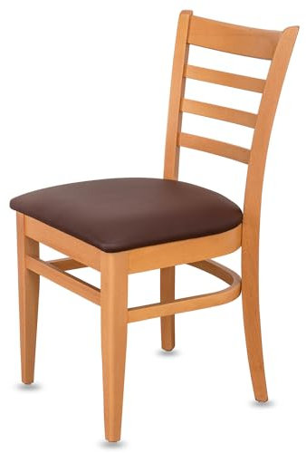 KEHO Esszimmerstühle 2er Set (CH61) - bis 150kg - Aus massivem Buchenholz - Stühle Esszimmer - Fertig montiert (Natur - Braun)