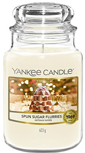 Yankee Candle Scented Candle Spun Sugar Flurries Large Jar Candle Snow Globe Wonderland Collection Burn Time: up to 150 Hours