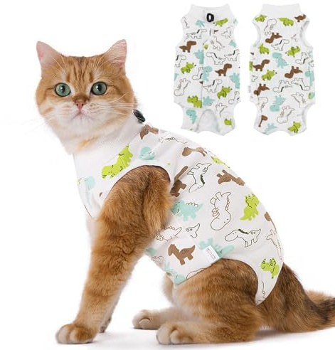 Cat Professional Recovery Suit，Body Suits for Abdominal Wounds or Skin Diseases，E-Collar Alternative for Cats, Onesie Cat Clothes After Surgery Collar & Cone Alternative