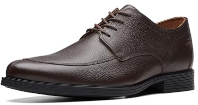Clarks Grembiule da Uomo Whiddon Oxford, Pelle Martellata Marrone Scuro, 11.5
