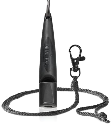 ACME Alpha 210.5 Professional Dog Training Whistle with Enhanced Ergonomic Grip. BPA-Free Plastic. 110 dBA. Standardized Frequency for Smaller Dogs. Weatherproof. Made in the UK (Black)