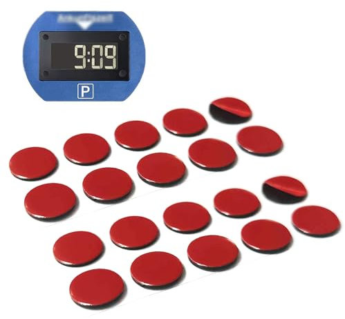 MERUYOO Replacement Adhesive Pads Set, Pack of 20, Compatible with Needit Park Lite Electronic Parking Disc, Double-Sided Special Adhesive for Windscreen, Adhesive Pads, Parking Meter, (20)