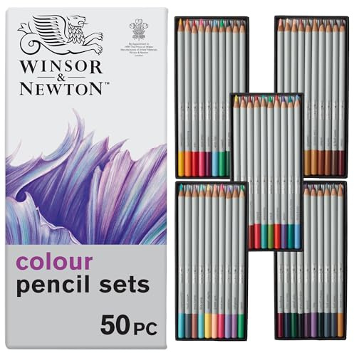 Winsor & Newton Studio Collection Colour Pencil Set, 50 Piece