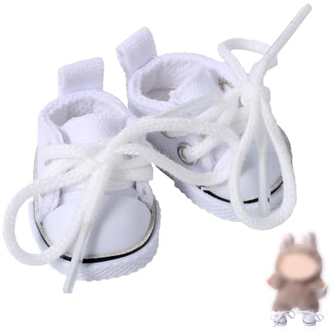 Mikovivi Mini Doll Shoes, Trendy Sneakers for 5.9in & 6.7in Dolls Toy Cute Footwear for Dress Up Play Doll Accessories (White)