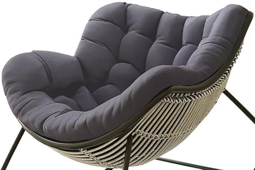 RTSFKFS Coussin de Chaise à Bascule Intérieur Extérieur – Épais et Doux for Fauteuils Papasan, Œuf, Rotin et Wicker – Coussin de Siège for Véranda, Jardin, Patio, Salon (Coussin Seul)(Dark Gray)