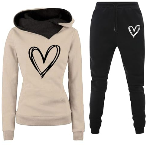Conjunto de chándal deportivo para mujer, sudadera con capucha y pantalones cómodos, transpirables, Y2k, chándales de gimnasia elegantes, para gimnasio, yoga, invierno, conjunto completo, Caqui., S