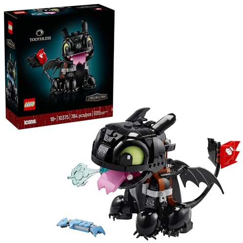 LEGO Icons How to Train Your Dragon: Toothless Building Set for Adults, Ages 18+ - Room Decor for Office, Bedroom, or Book Shelf - Collectible for Movie Fans - Gift Idea for Birthdays - 10375