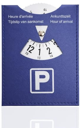 HLziy Disco de aparcamiento de piel sintética suave, disco de aparcamiento de lujo de piel sintética con mecanismo de ajuste de hora flexible, tacto suave, 11 x 15 cm, para coche, moto, caravana