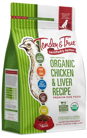 Tender & True Organic Chicken & Liver Recipe Dog Food, 4 lb