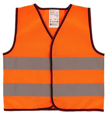 First Aid Only Kinder Warnweste 4-5 Jahre Orange | Kinderwarnweste Größe 110/116 | TÜV-geprüfte Sicherheitsweste für Auto, Fahrrad, Schulweg | Reflektorweste in Signal-Orange | P-91914 ORANGE 00
