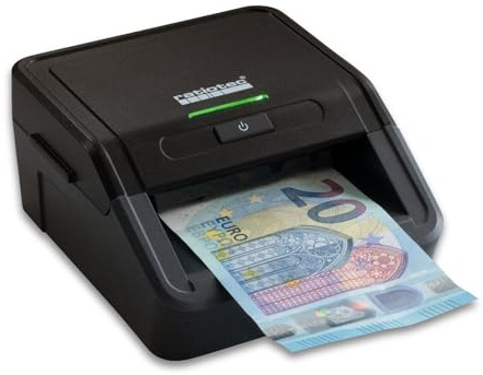 ratiotec Smart Protect Geldscheinprüfer, Automatisches Geldprüfgerät für Banknoten mit 100% Echtheitsprüfung in 1 Sekunde, Falschgeld Prüfer für EUR, GBP, CHF - Banknotenprüfer für Kasse & POS
