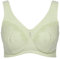 Ulla Popken Women's Relief Bra, Without Underwire, Rhinestone Pendant, Cup C-G, Sheer, Light Sage, 52F