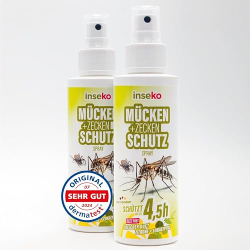 inseko Mücken- & Zeckenschutz Spray I Insektenschutz für Haut und Kleidung (200ml)