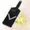 Mandoline Multilames Lame V, Trancheuse en Acier, Trancheuse à Julienne avec Râpe de Protection, Cadre en Plastique pour Trancher et Râper Efficacement et Uniformément Les Fruits et Légumes