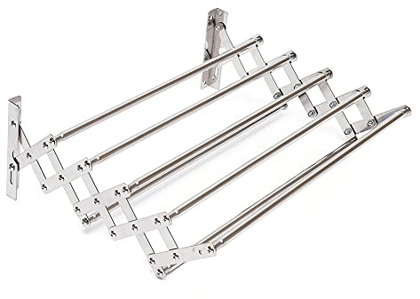 Toallero de baño de acero inoxidable extensible de 42 a 80 cm para baño y cocina