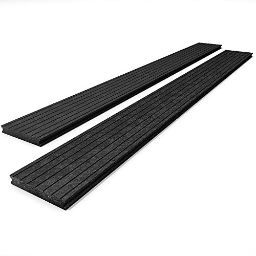 Lames de terrasse - 200 x 19,5 x 2,8 cm - Anthracite - En plastique recyclé hanit - Revêtement de sol imputrescible et résistant aux intempéries pour terrasse et balcon