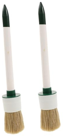 INOOMP Spazzola Manico a 2 Rotonda per Testa con e Pneumatici Pezzi Efficienza in Legno Ergonomico ad Alta Cura in Fibra Verde Lubrificazione Ruote