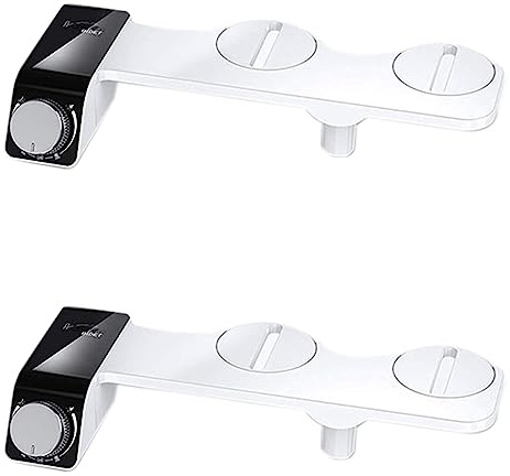 Janasiba 2 x Bidé Asiento Asiento De Inodoro Accesorio Ultrafino, No Eléctrico, Autolimpiante Doble Boquillas Agua Fría Lavado Europa