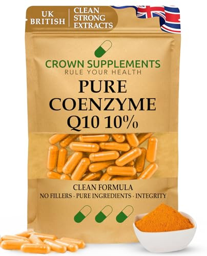 Pure CoQ10 Capsules | Clean Formula Extracts | Q10 Supplement Ubiquinone for Women & Men | Crown Supplements UK (360 Capsules)