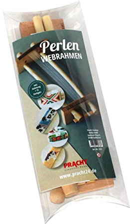 Pracht Creatives Hobby 3331 Perlwebrahmen aus Holz, zum Perlenfädeln, zerlegt, mit Perlen (Rocailles) und Anleitung, zum Weben von Freundschaftsbändern und Armbändern