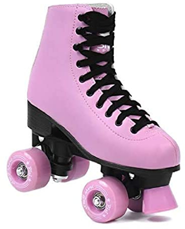 SMJ sport Damen Klassische Retro Rollschuhe | ABEC7 Kugellager | Mint Rosa Mädchen Classic Roller Skates Inliner Inlineskates | Gr. 35, 36, 37, 38, 39, 40, 41 (Pink/Schwarz, 36)