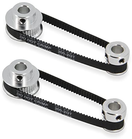 Zeberoxyz 2PCS Set GT2 Synchronous Wheel 20&36 Teeth 8mm Bore Aluminum Timing Pulleys with 2PCS Length 200mm Width 6mm Belt (20-36T-8B-6)
