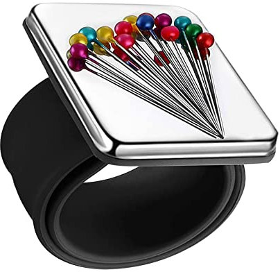 LiFangSotre Magnetic Wrist Strap Black,Magnetisches Silikon-Armband,1PCS Armnadelkissen magnetisch, quadratisches mit Silikon-Armband- Magnetisch Nadelkissen Armband, für DIY-Stickerei-Haarspangen