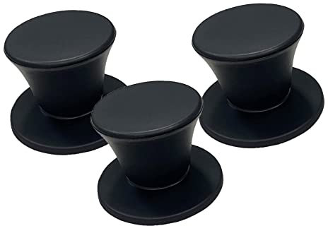 3er Set. Universal Topfdeckel Ersatzknopf, hitzebeständige, Pfannendeckel Haltegriffe Topfdeckelknopf, Topfdeckel Griff, Küchengeschirrknöpfe, für Topfdeckel, Kasserolle (schwarz)