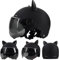 Motorrad Halbhelme Mit Katze Ohren Halbschale Jet Roller Helm Halbschalenhelm Mit ECE Zertifizierung Scooter Mofa Helm Motorrad Half Mit Visier Für Cruiser Chopper Biker D
