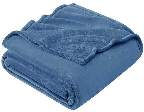EHEYCIGA Large Fleece Throw Blanket for Sofa 220x240cm, Mineral Blue | Soft Fluffy Blanket for Bed, Warm Large Throws for Adults, Fit All Season