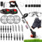 Garden Strimmers，Cordless Garden Strimmer，Metal Blade Cordless Strimmer，24v Metal Blade Electric Grass Trimmer, Height Adjustable Grass Trimmer,For Garden Clearing Weeds Trees,5 Types Blades
